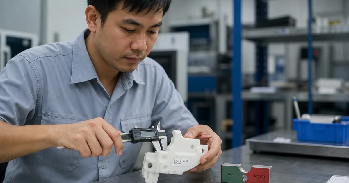 ตรวจขนาดอะไหล่พิมพ์ 3D โรงงาน — วัดมิติวิกฤตก่อนขึ้นไลน์ ไม่ใช่แค่ 'ดูแล้วพอดี'