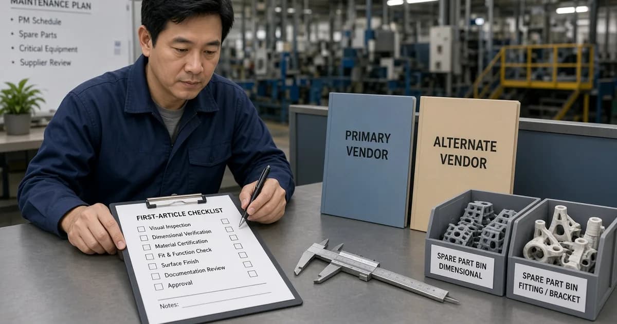 อนุมัติ vendor สำรอง อะไหล่พิมพ์ 3D — อย่ารอ primary พังก่อนหาเจ้าที่สอง