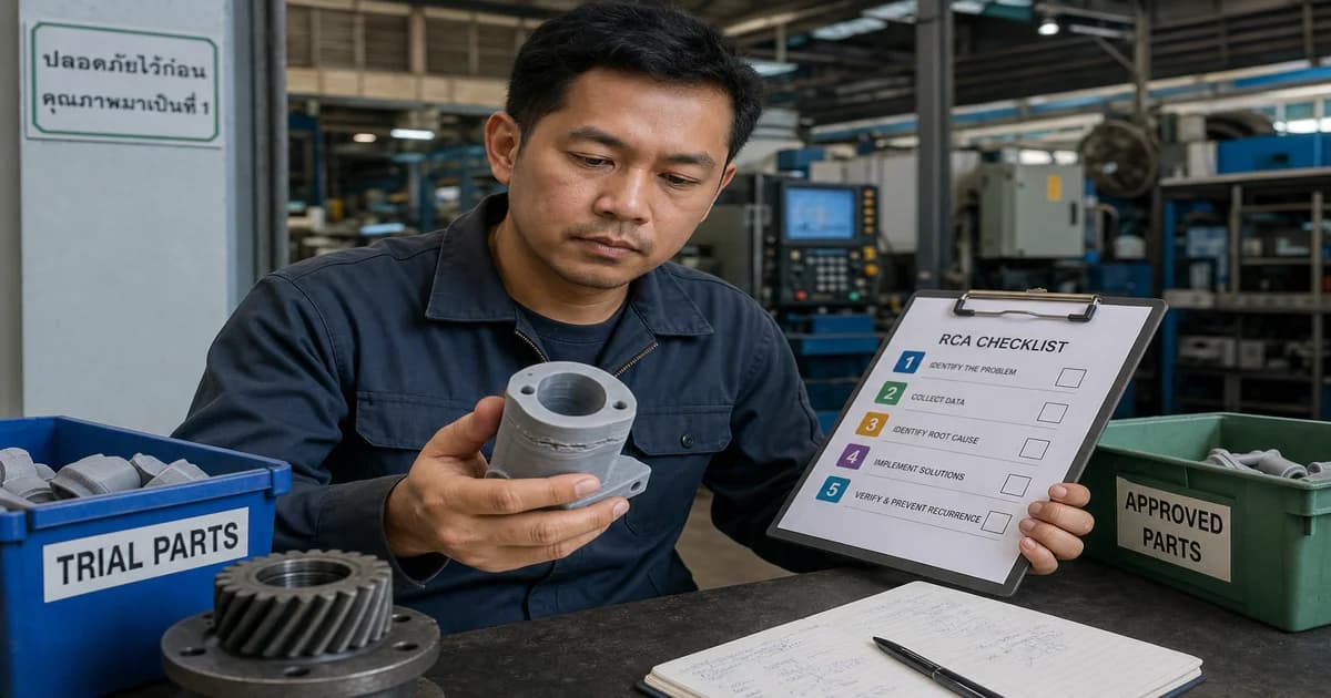 วิเคราะห์สาเหตุชิ้น fail อะไหล่พิมพ์ 3D โรงงาน — checklist สำหรับทีม maintenance