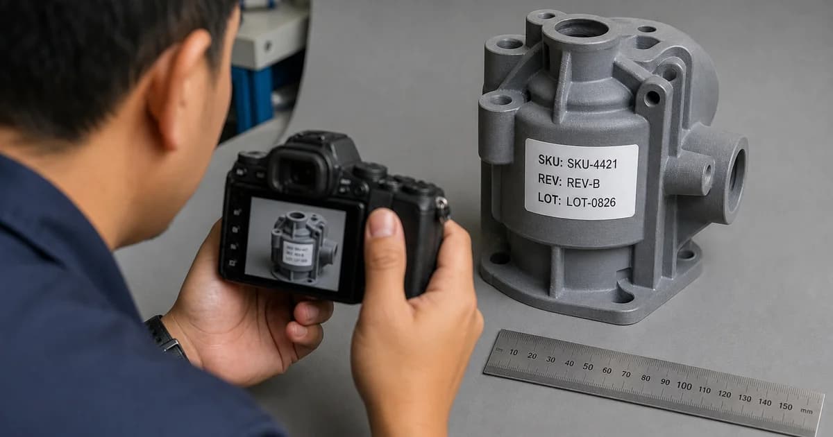 มาตรฐานรูปถ่าย อะไหล่พิมพ์ 3D โรงงาน — ถ่ายให้ไล่ SKU+rev+lot ได้ ไม่ใช่แค่ 'มีรูปในแชท'