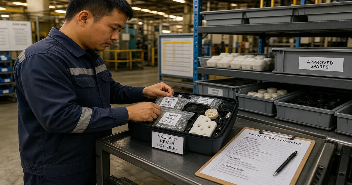 shutdown kit อะไหล่พิมพ์ 3D โรงงาน — ประกอบชุดก่อนปิดไลน์ ไม่ใช่หยิบเมื่อไลน์หยุดแล้ว