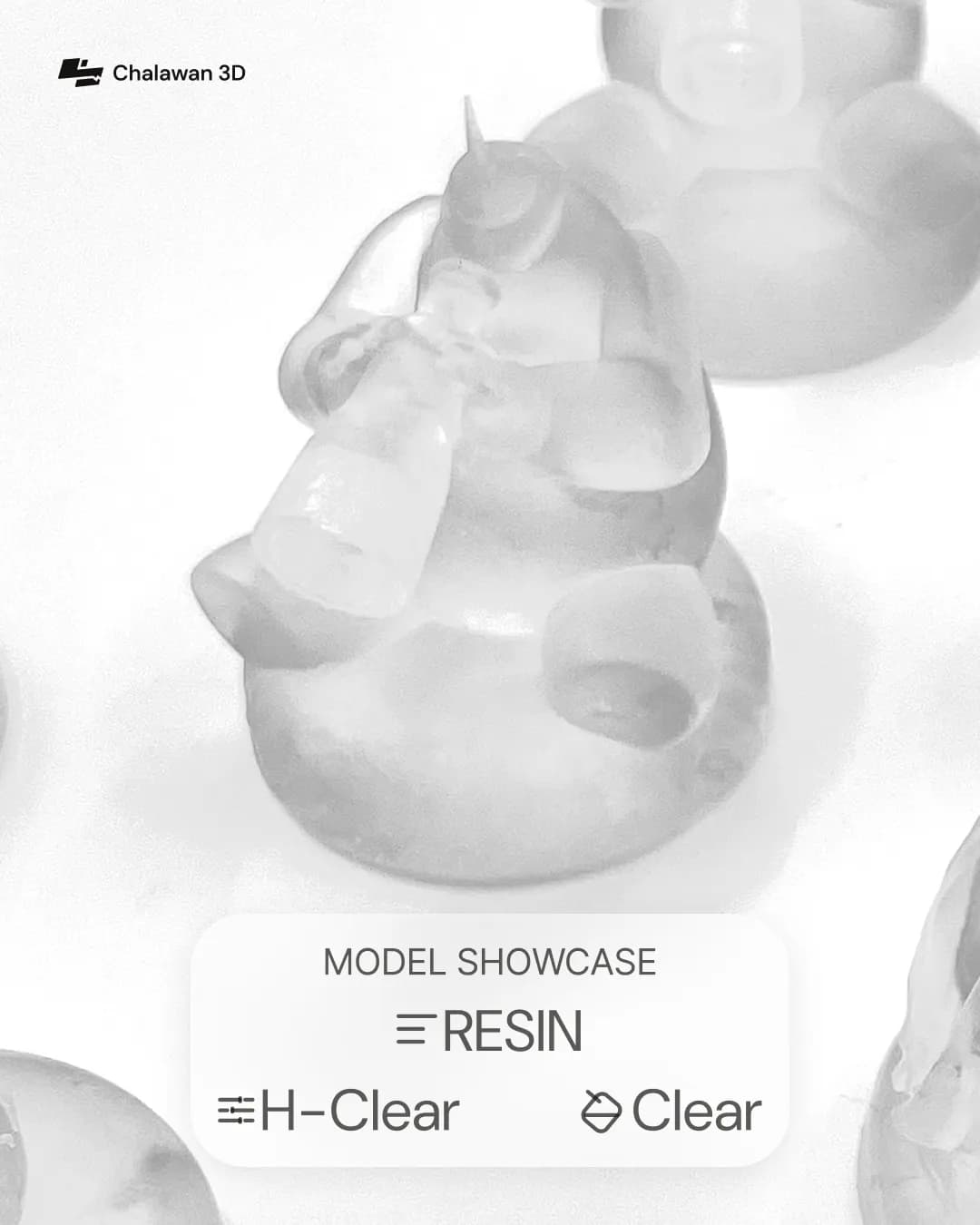 Clear Resin Figurine with Bottle