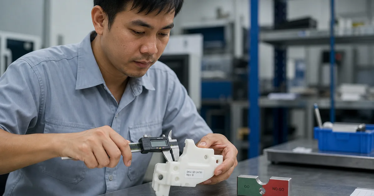 ตรวจขนาดอะไหล่พิมพ์ 3D โรงงาน — วัดมิติวิกฤตก่อนขึ้นไลน์ ไม่ใช่แค่ 'ดูแล้วพอดี'