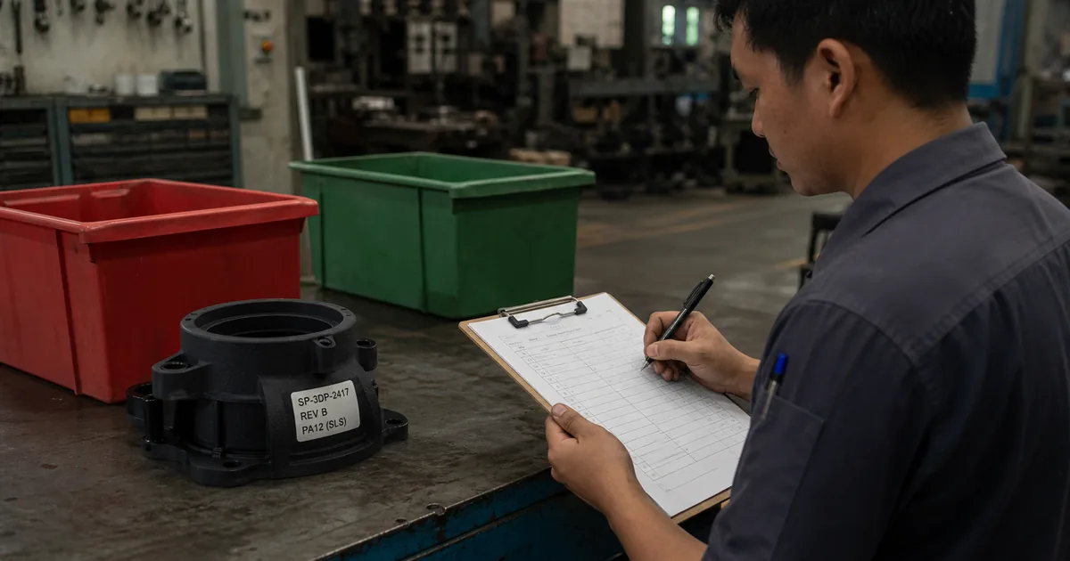 field return log อะไหล่พิมพ์ 3D โรงงาน — บันทึกชิ้นกลับจากไลน์