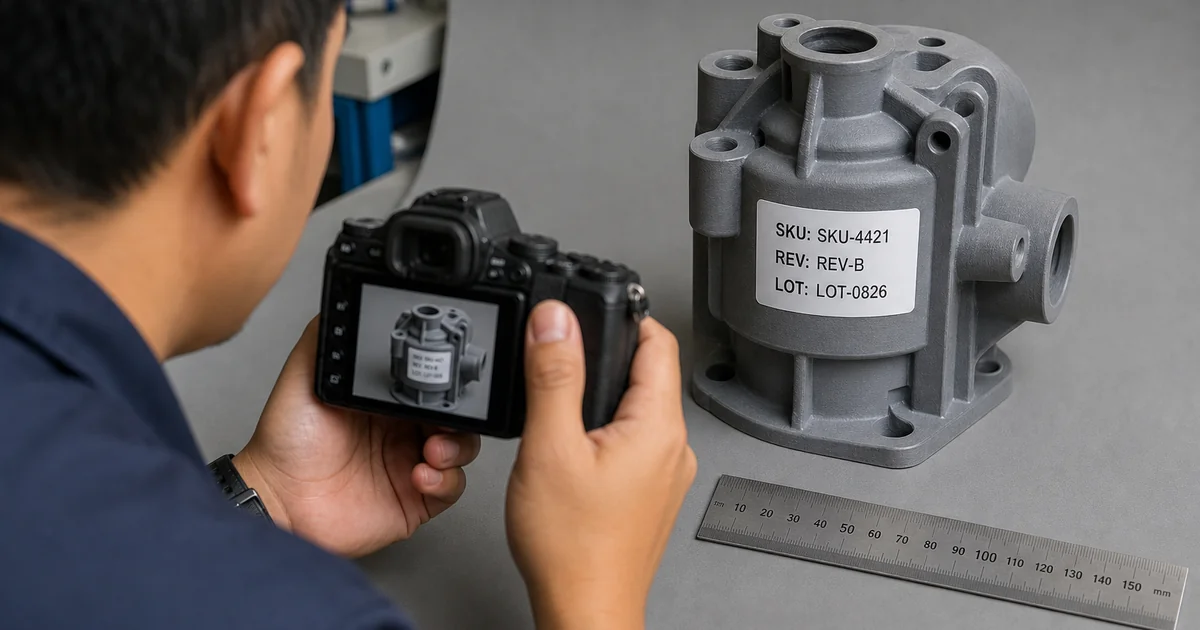 มาตรฐานรูปถ่าย อะไหล่พิมพ์ 3D โรงงาน — ถ่ายให้ไล่ SKU+rev+lot ได้ ไม่ใช่แค่ 'มีรูปในแชท'