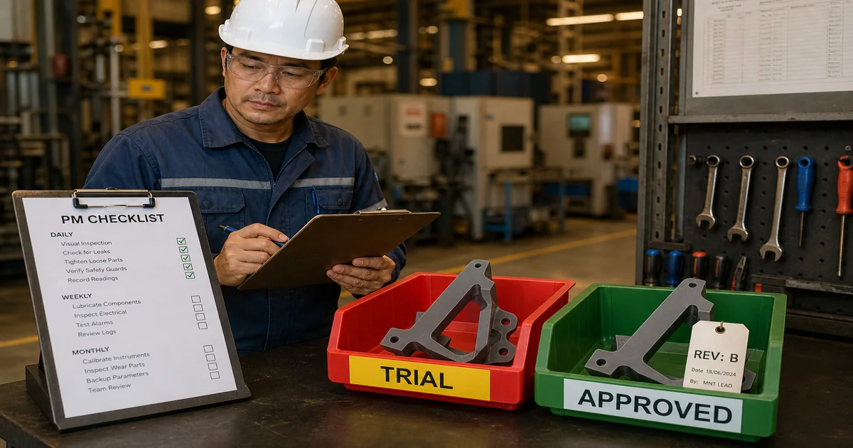 จาก trial สู่ production อะไหล่พิมพ์ 3D — กรอบอนุมัติชิ้นก่อนขึ้นไลน์จริง